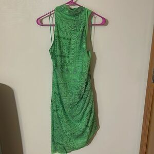 Amanda Uprichard green Samba Mini Dress LARGE NWT